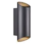 Nordlux Nico Wall Light Aluminium Black Up & Down | IP54 - Suitable for 2x GU10